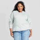 Women's Plus Size Long Sleeve Fleece Hoodie Sweatshirt - Universal Thread Teal 2x, Women's, Size: