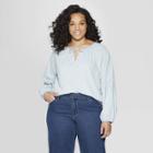 Women's Plus Size Long Sleeve V-neck Peasant Top - Universal Thread