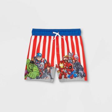 Toddler Boys' Avengers Swim Trunks - Red