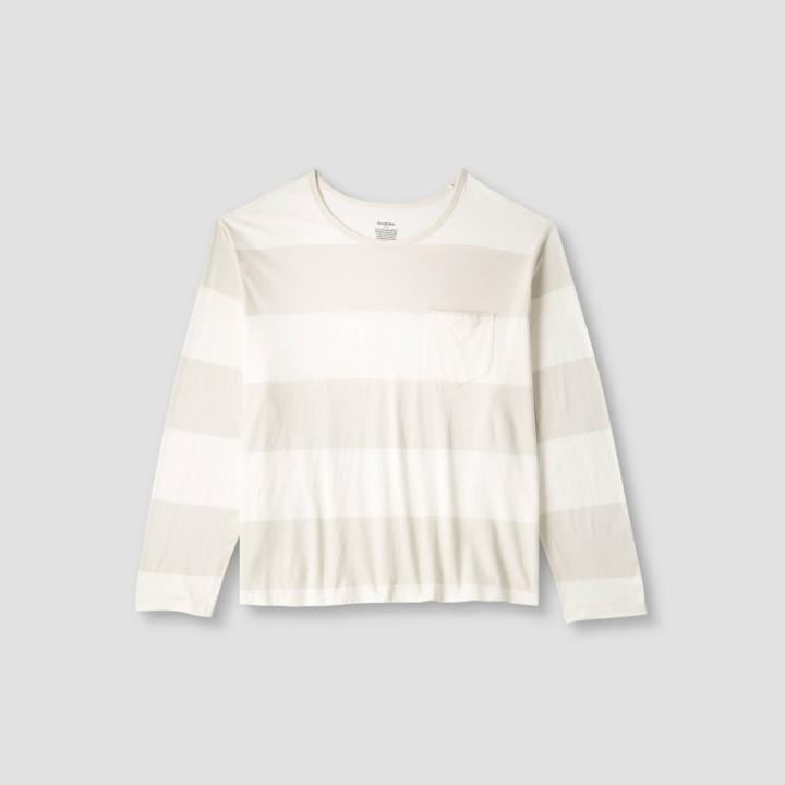 Men's Big & Tall Relaxed Fit Long Sleeve Adaptive Pocket T-shirt - Goodfellow & Co Ivory