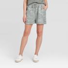 Women's Camo Print Mid-rise Tie Front Utility Shorts - Universal Thread Green