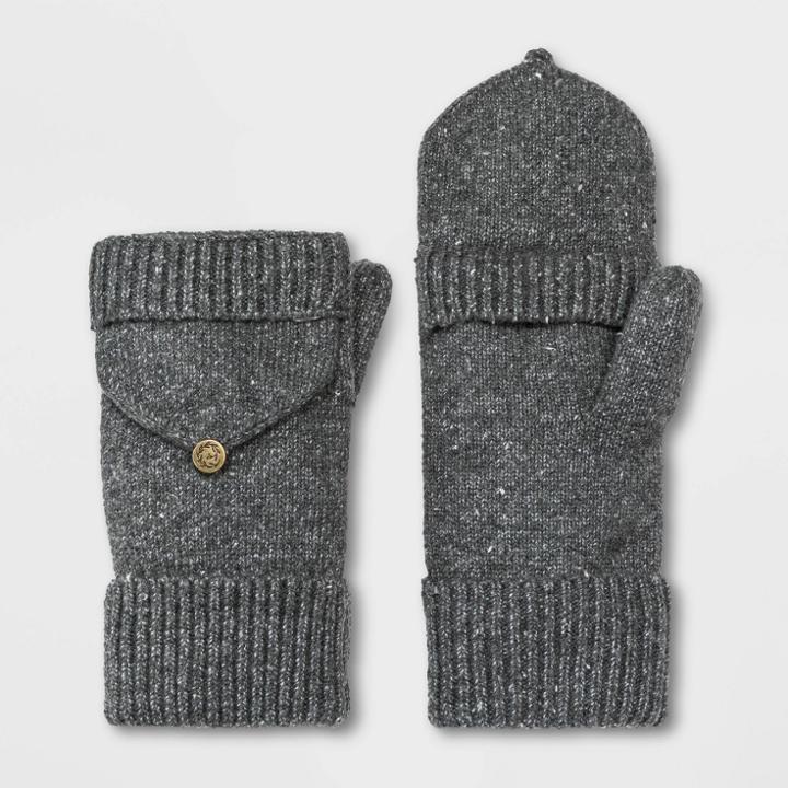 Women's Flip Top Mitten - Universal Thread Dark Gray