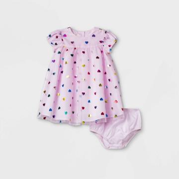 Baby Girls' Mia & Mimi Heart Dress - Pink Newborn