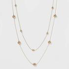 Two Row Brass Bead Station Necklace - A New Day Gold