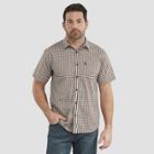 Dickies Men's Contemporary Fit Short Sleeve Plaid Button-down Shirt - Brown