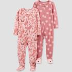 Carter's Just One You Toddler Girls' 2pk Zoo Animals And Polka Dots Footed Pajama - 12m, One Color