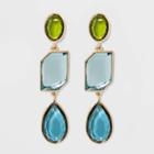 Multi Shape Tiered Drop Earrings - A New Day Blue, Women's,