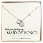 Cathy's Concepts Monogram Maid Of Honor Open Heart Charm Party Necklace - R,