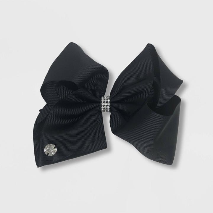Girls' Jojo Siwa Black Solid With Rhinestone Bow,