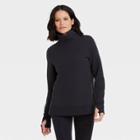 Women's Quilted Pullover With Funnel Neck Collar - All In Motion Black
