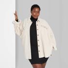Women's Plus Size Oversized Sherpa Jacket - Wild Fable Ivory