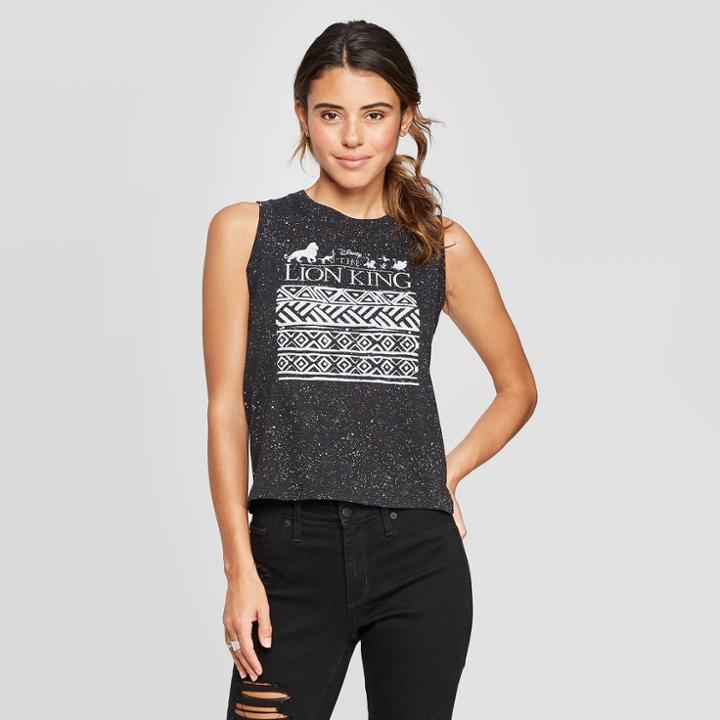 Target Women's The Lion King Splatter Graphic Tank Top (juniors') - Black