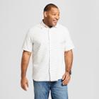 Men's Big & Tall Short Sleeve Cotton Novelty Button-down Shirt - Goodfellow & Co White