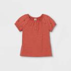 Oshkosh B'gosh Toddler Girls' Eyelet Henley Short Sleeve T-shirt - Coral