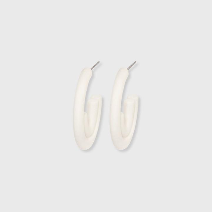 Tubular Sprayed Double Hoop Earrings - Universal Thread Ivory
