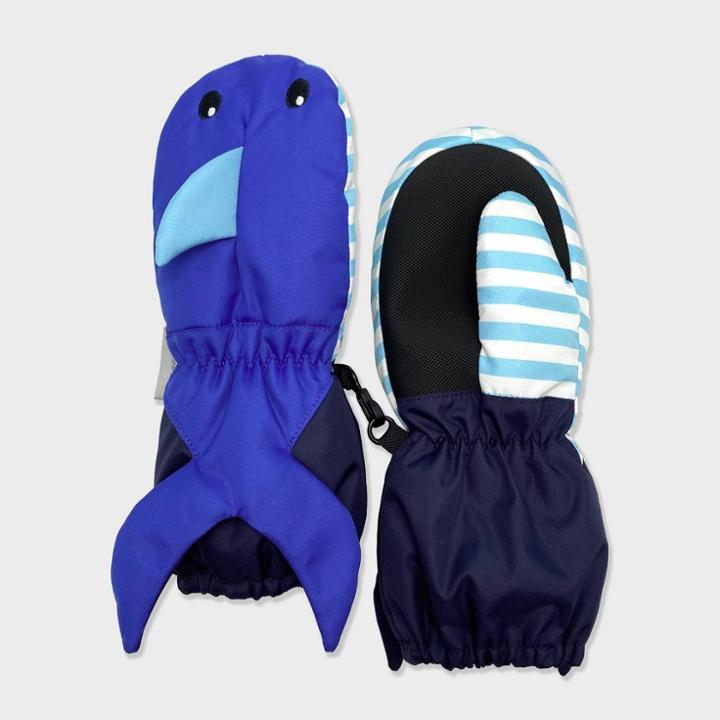 Toddler Boys' Shark Cuff Ski Mittens - Cat & Jack Blue