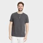 Men's Short Sleeve Henley Shirt - Goodfellow & Co Gray