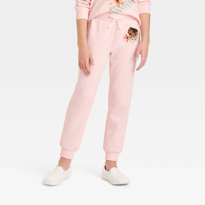 Girls' Disney Moana Jogger Pants - Rose Pink