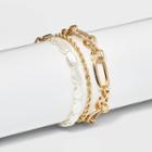 Pearl Beaded Bracelet Set 3pc - A New Day Gold