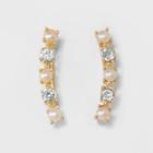 Sugarfix By Baublebar Mixed Media Ear Crawlers - Pearl, Girl's