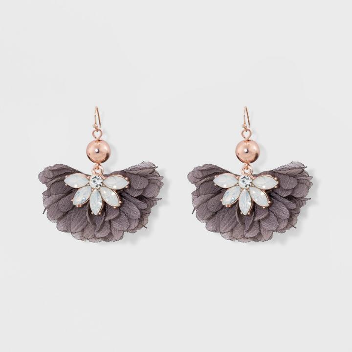 Fabric Bottom And Marquis Stones With Wrapped Bead Drop Earrings - A New Day,