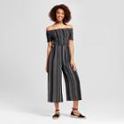 Women's Smocked Off The Shoulder Crop Jumpsuit - Xhilaration (juniors') Black