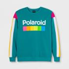 Men's Long Sleeve Polaroid Fleece Crew Pullover Sweatshirt - Teal