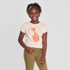 Petitegirls' Short Sleeve Fox Graphic T-shirt - Cat & Jack Cream Xs, Girl's, Beige