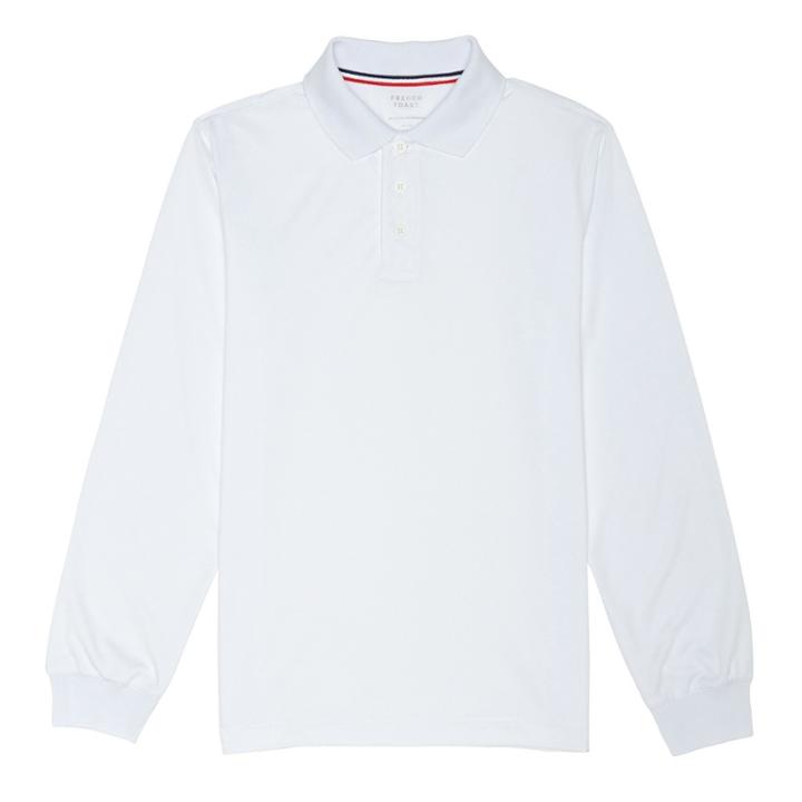 Boys' French Toast Long Sleeve Sport Polo Shirt - White