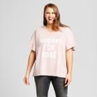 Women's Plus Size Hooray For Rose Short Sleeve Ruffle Graphic T-shirt - Grayson Threads Gray