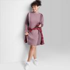 Women's Plus Size Long Sleeve Seamed Knit Bodycon Dress - Wild Fable Purple Colorblock