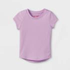 Toddler Girls' Solid Knit Short Sleeve T-shirt - Cat & Jack Light Purple