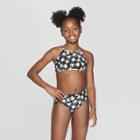 Girls' Palm Palooza Reversible Bikini Set - Art Class Black
