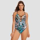 Women's Slimming Control Caged One Piece Swimsuit - Beach Betty By Miracle Brands Xl,