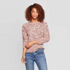 Women's Long Sleeve Crewneck Raglan Pullover Sweater - Universal Thread Orange
