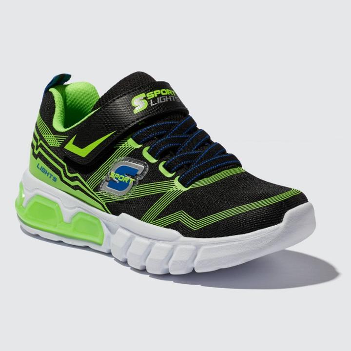 Boys' S Sport By Skechers Flinn Performance Athletic Shoes - Black 6, White Green Black