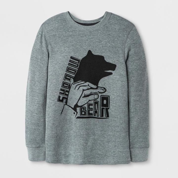 Boys' Thermal Long Sleeved T-shirt - Cat & Jack Gray Bear