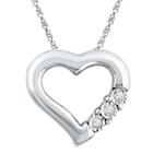 Target 0.040 Ct. T.w. Round White Diamond Miracle Set Heart Pendant In Sterling Silver (ij-i2-i3), Women's