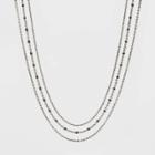 Layered Enamel Dotted Chain Necklace - Universal Thread Navy