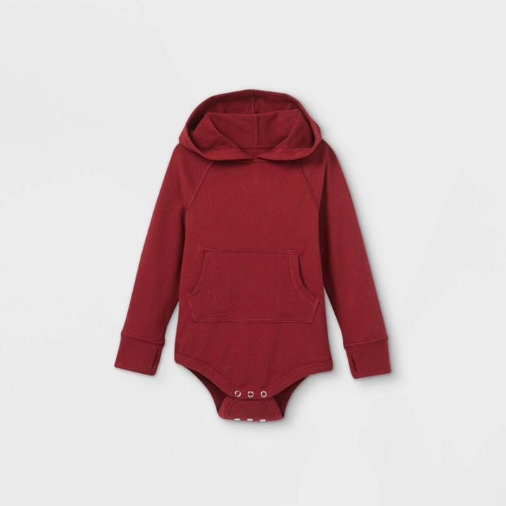 Toddler Boys' Adaptive Hooded Adjustable Bodysuit - Cat & Jack Burgundy