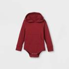 Toddler Boys' Adaptive Hooded Adjustable Bodysuit - Cat & Jack Burgundy