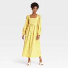 Women's Bell Long Sleeve Dress - Who What Wear Yellow Leopard Print