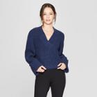 Women's Long Sleeve Wide Cuff Pullover Sweater - Prologue Navy