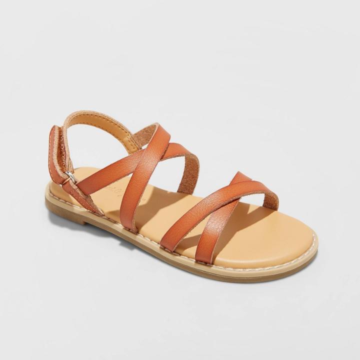 Toddler Girls' Mabyn Ankle Strap Sandals - Cat & Jack Cognac 5, Toddler Girl's, Red
