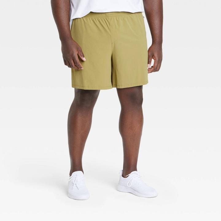 Men's Big & Tall Stretch Woven Shorts 7 - All In Motion Khaki