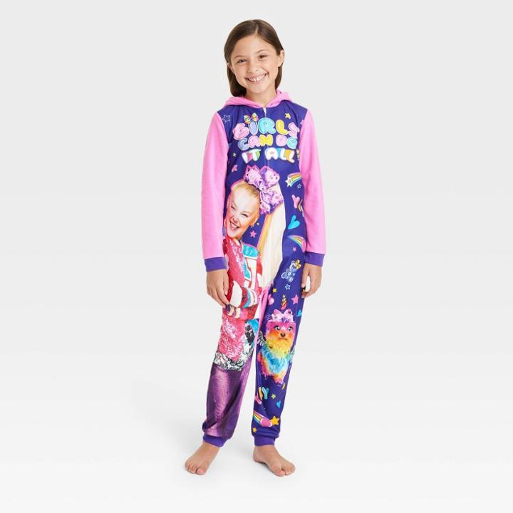 Girls' Jojo Siwa 'girls' Can Do It All' Union Suit - Purple