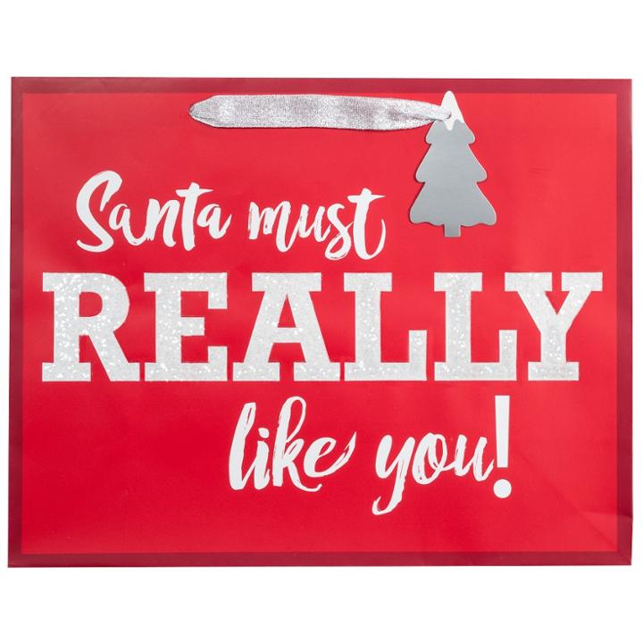 Vogue Santa Must Really Like You Christmas Gift Bag Red - Wondershop