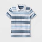 Boys' Knit Polo Short Sleeve Shirt - Cat & Jack White/navy