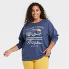 Iml Women's Plus Size Farm Fresh Graphic Sweatshirt - Indigo