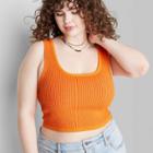 Women's Square Neck Cropped Sweater Tank - Wild Fable Orange